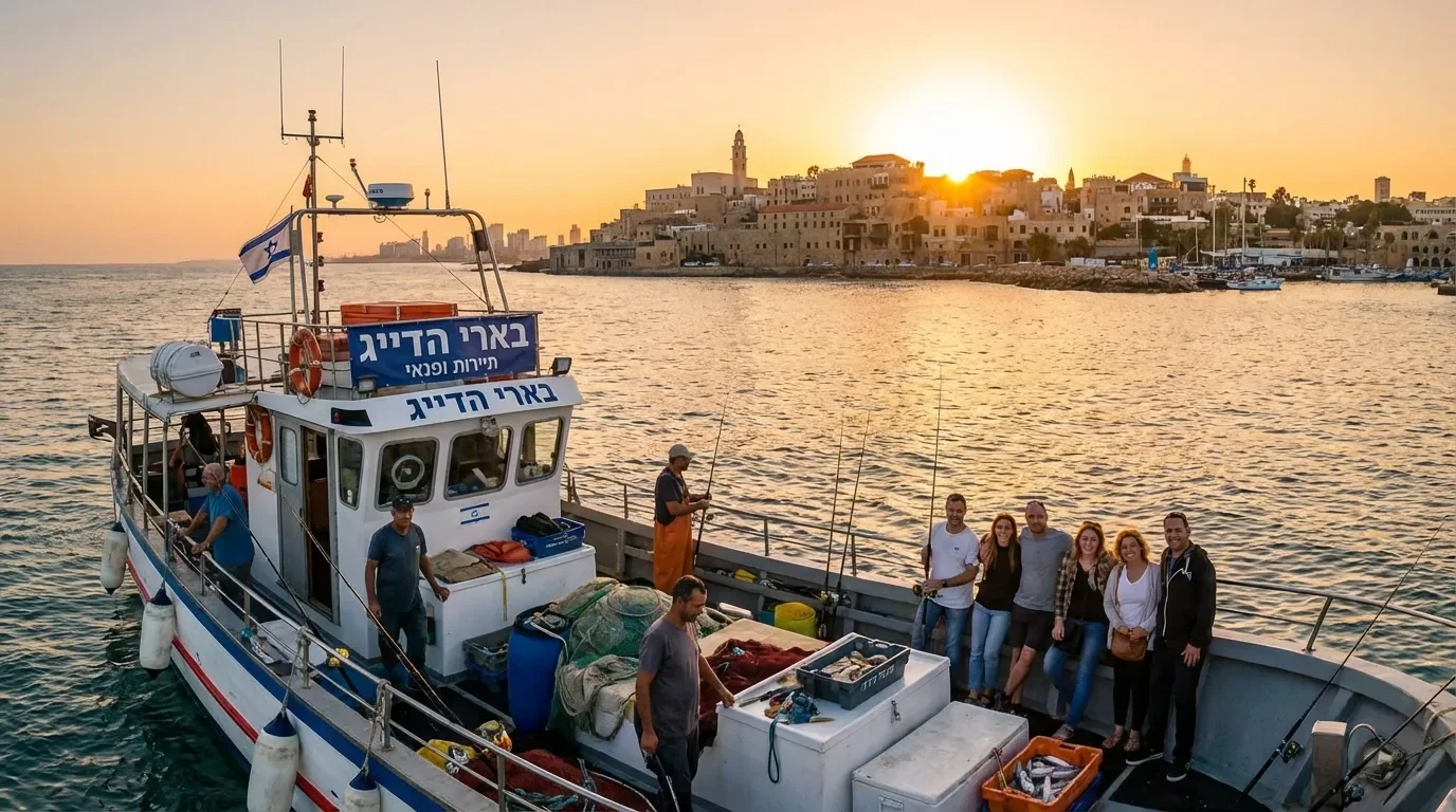 טיולי דיג בים ביפו - סירת דיג מקצועית במים הכחולים
