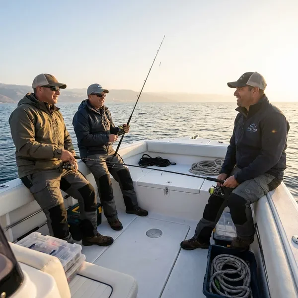דיג בחוף יפו - קבוצה קטנה בשעות הבוקר המוקדמות